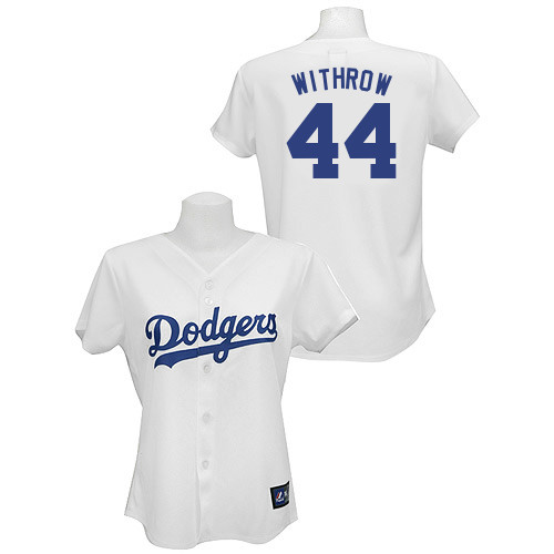 Chris Withrow #44 mlb Jersey-L A Dodgers Women's Authentic Home White Baseball Jersey